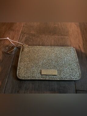 Jimmy Choo Parfumes gold glitter mini pouch NWOT